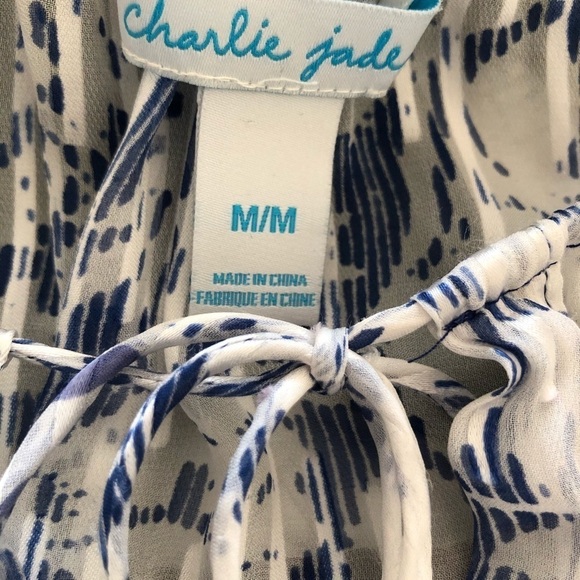 𝅺charlie Jade SzM Silk blend Sheer Haltered Top. - Picture 3 of 4